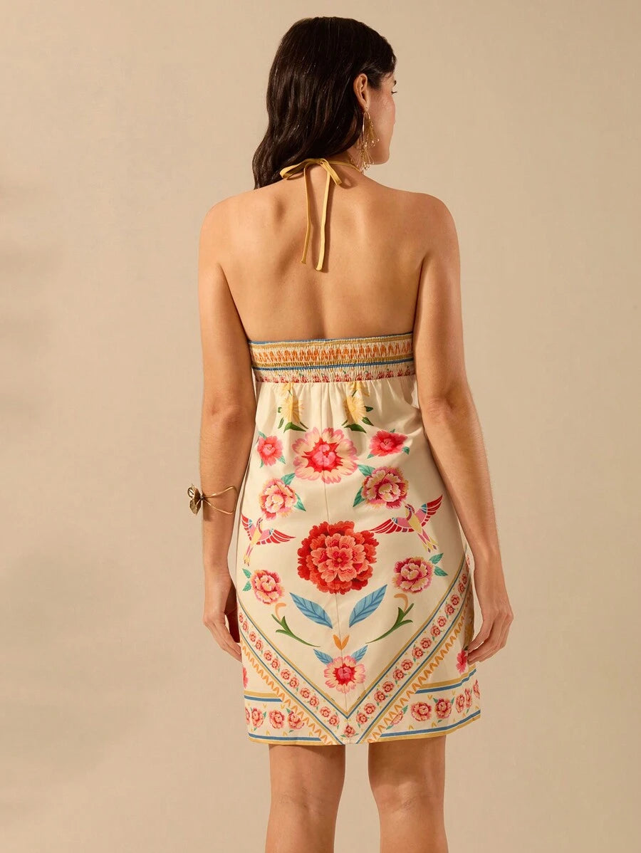Vestido Curto Boho Bird
