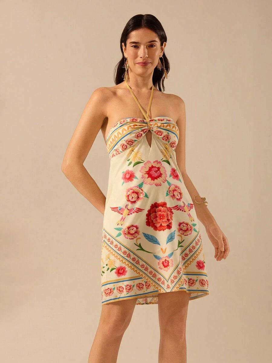 Vestido Curto Boho Bird