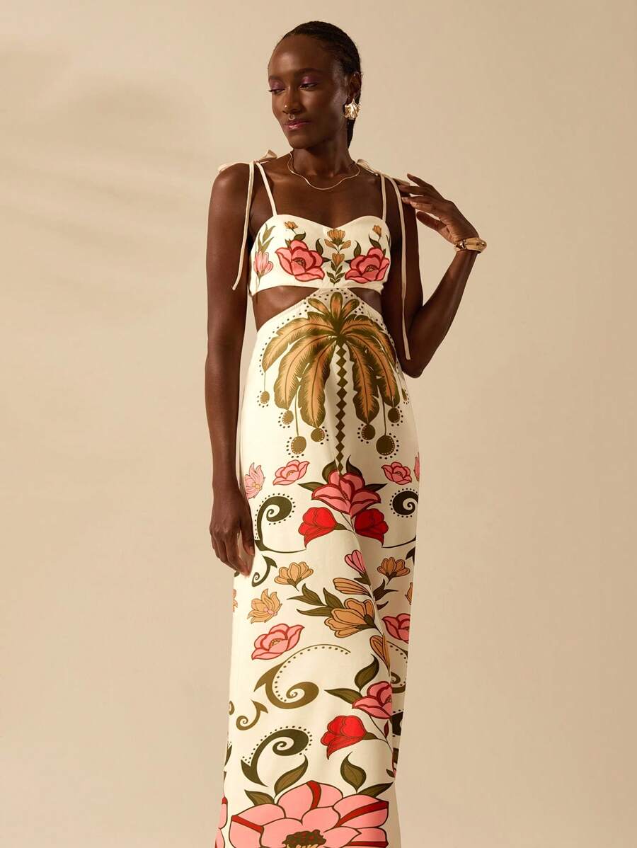 Vestido Longo Cropped Tropical