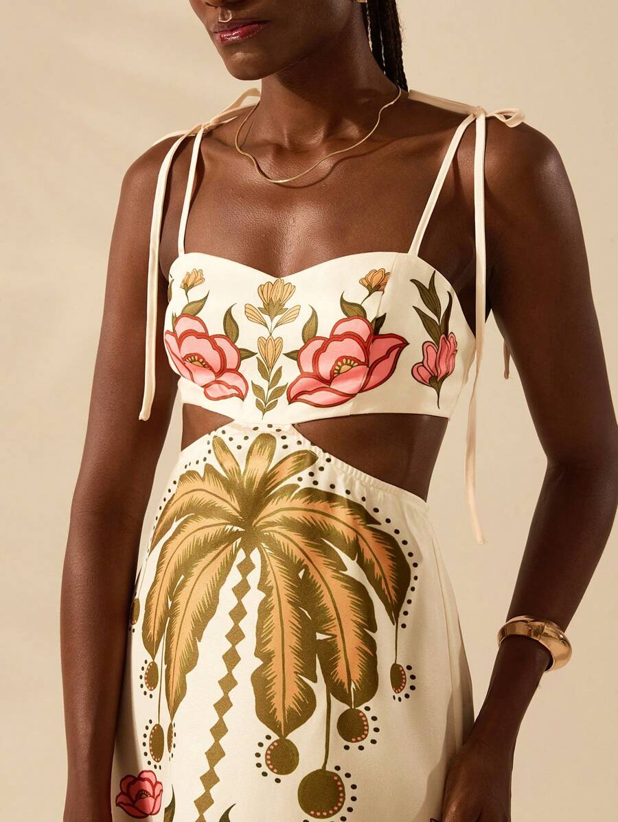 Vestido Longo Cropped Tropical