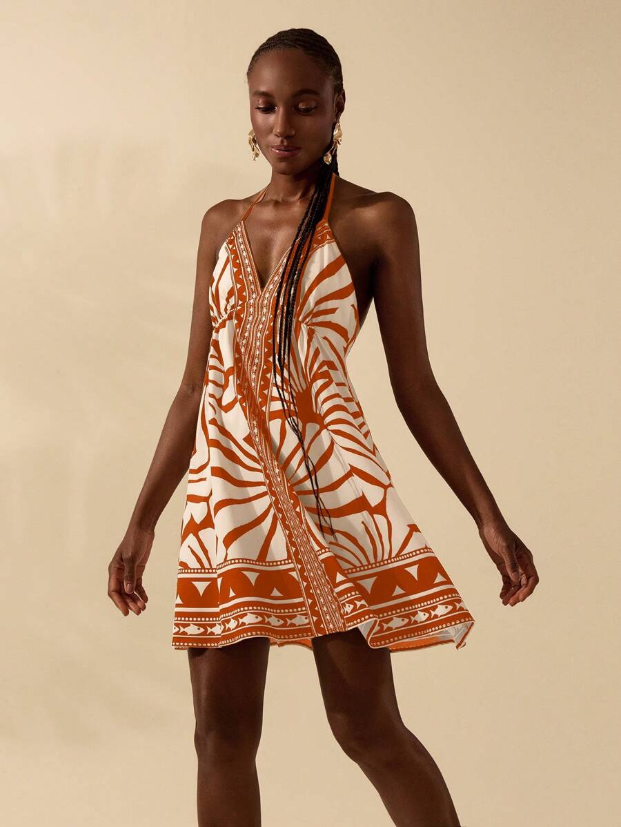 Vestido Curto Tropical Estilo Boho