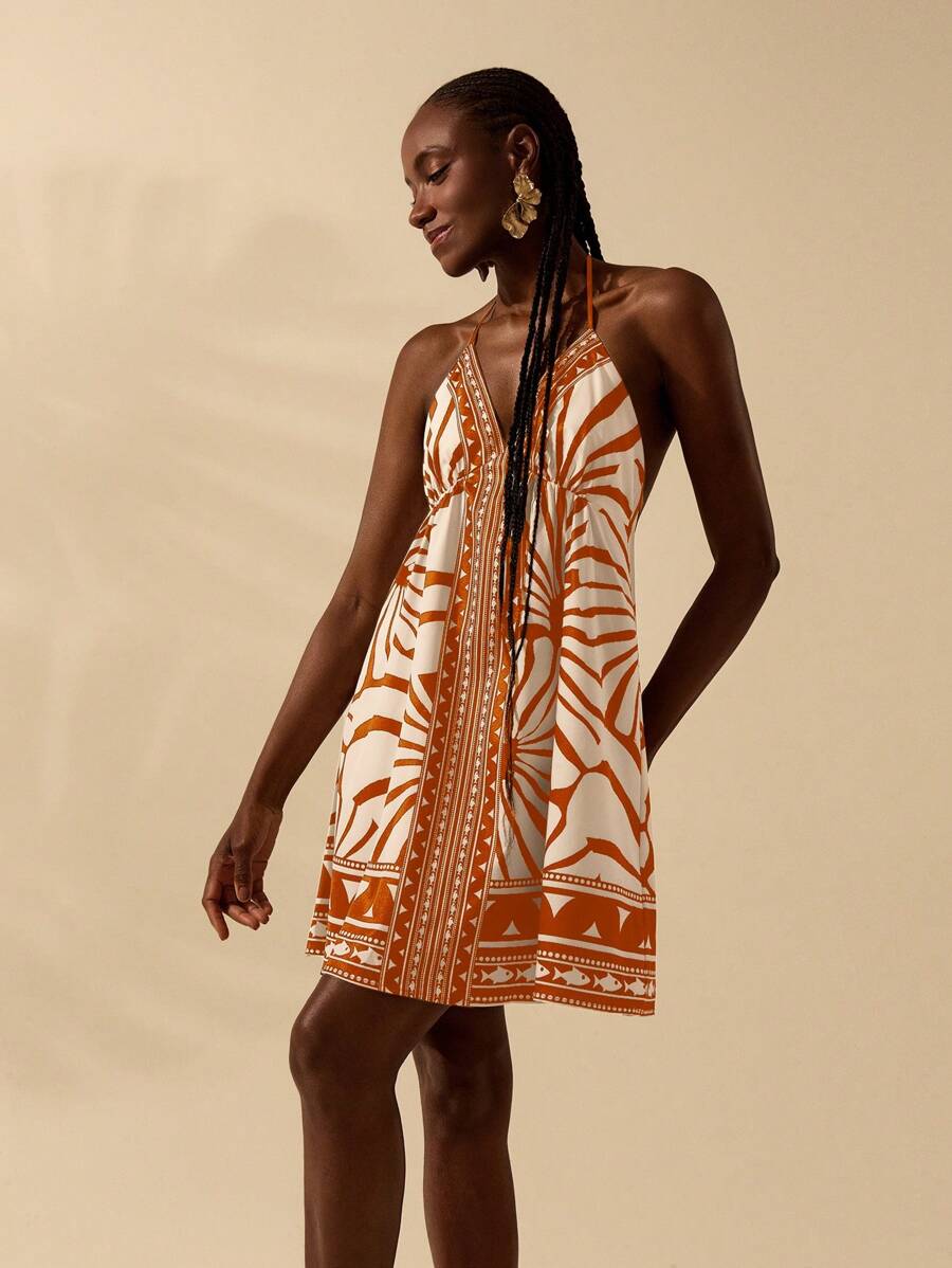 Vestido Curto Tropical Estilo Boho