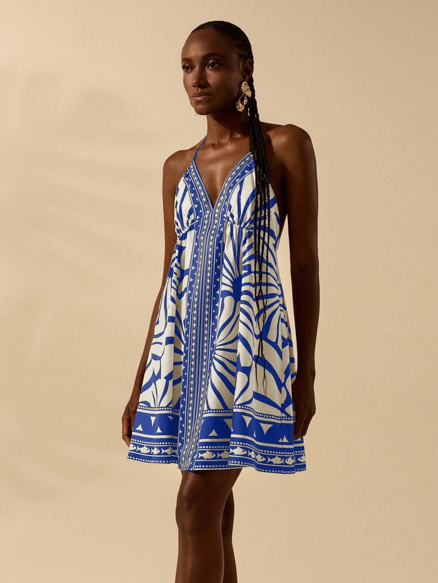 Vestido Curto Tropical Estilo Boho