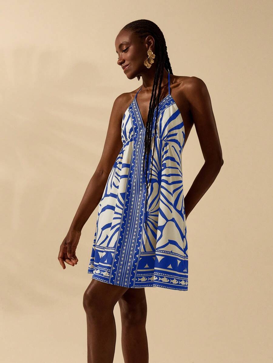 Vestido Curto Tropical Estilo Boho