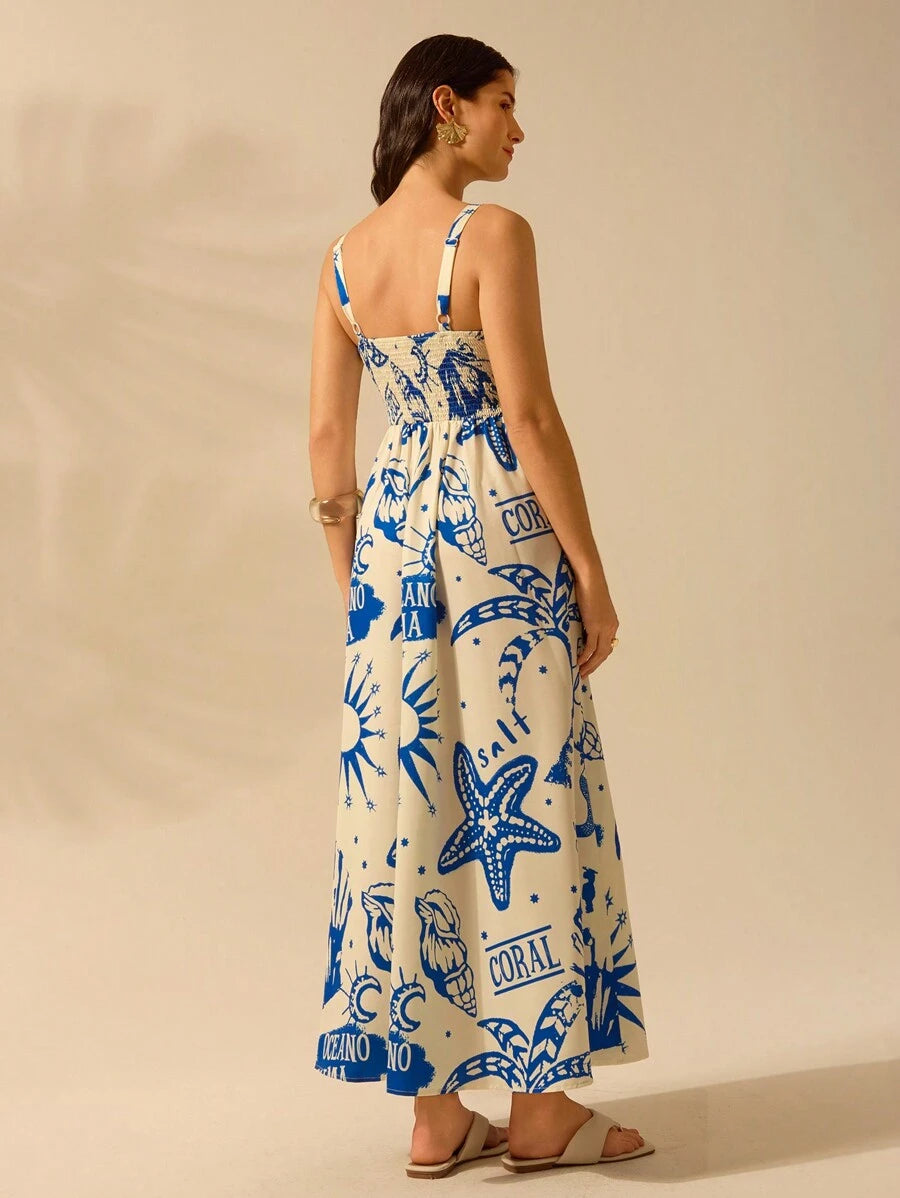Vestido Longo Tropical Palmeira