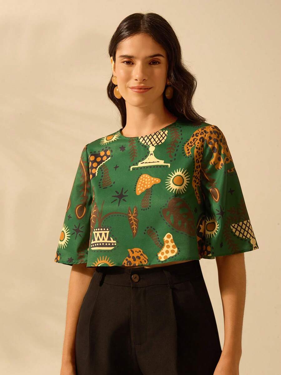 Cropped Boho Estampado
