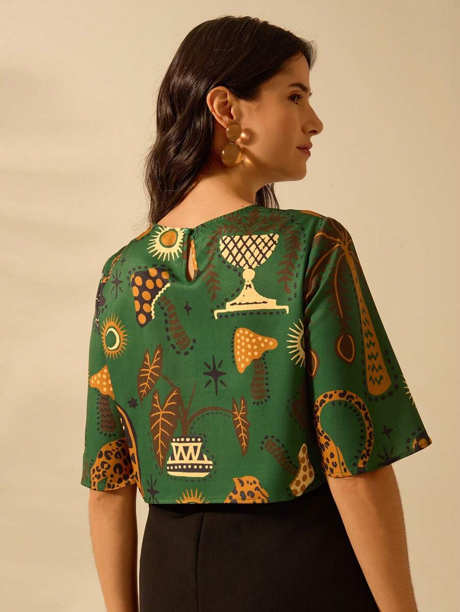 Cropped Boho Estampado