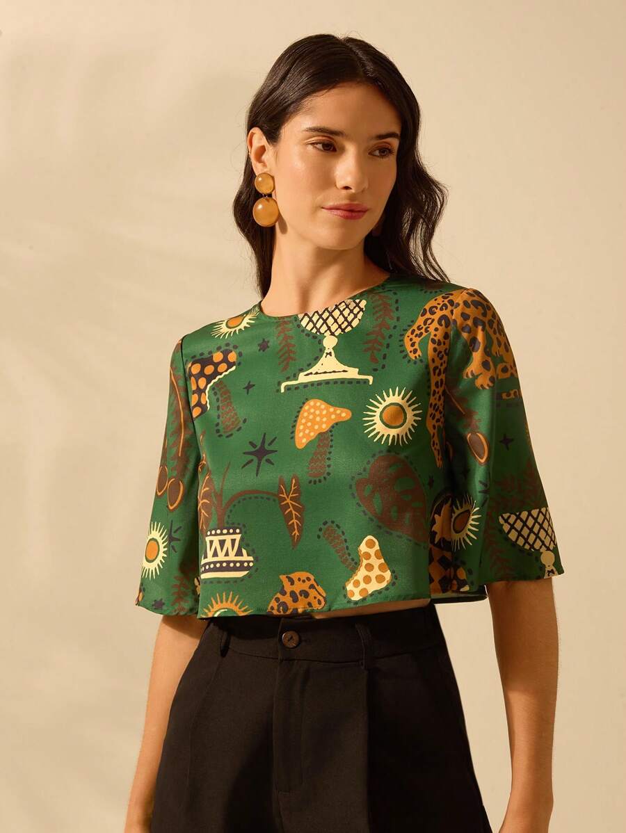 Cropped Boho Estampado