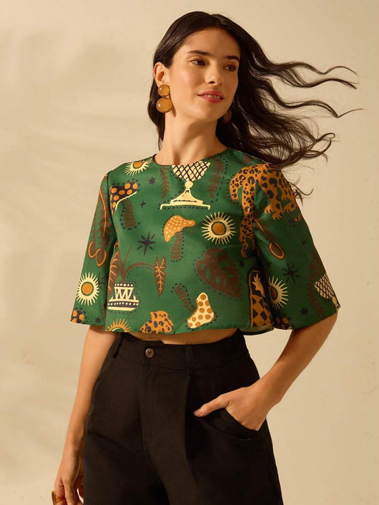 Cropped Boho Estampado