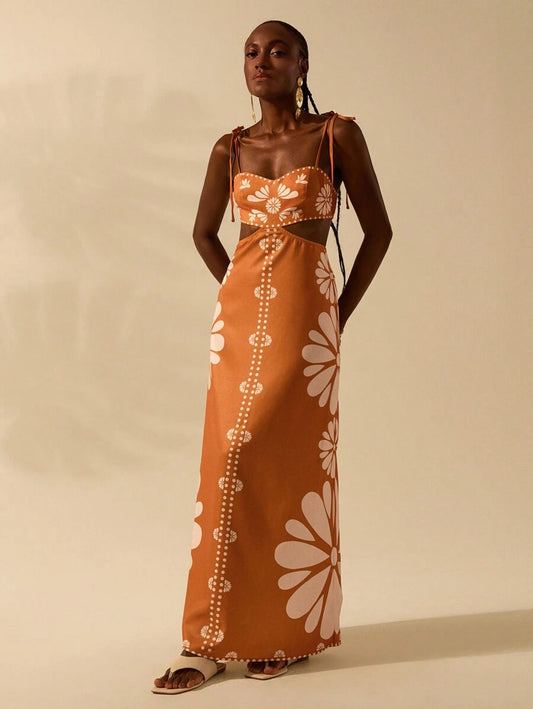Vestido Longo Estampado Bohêmio