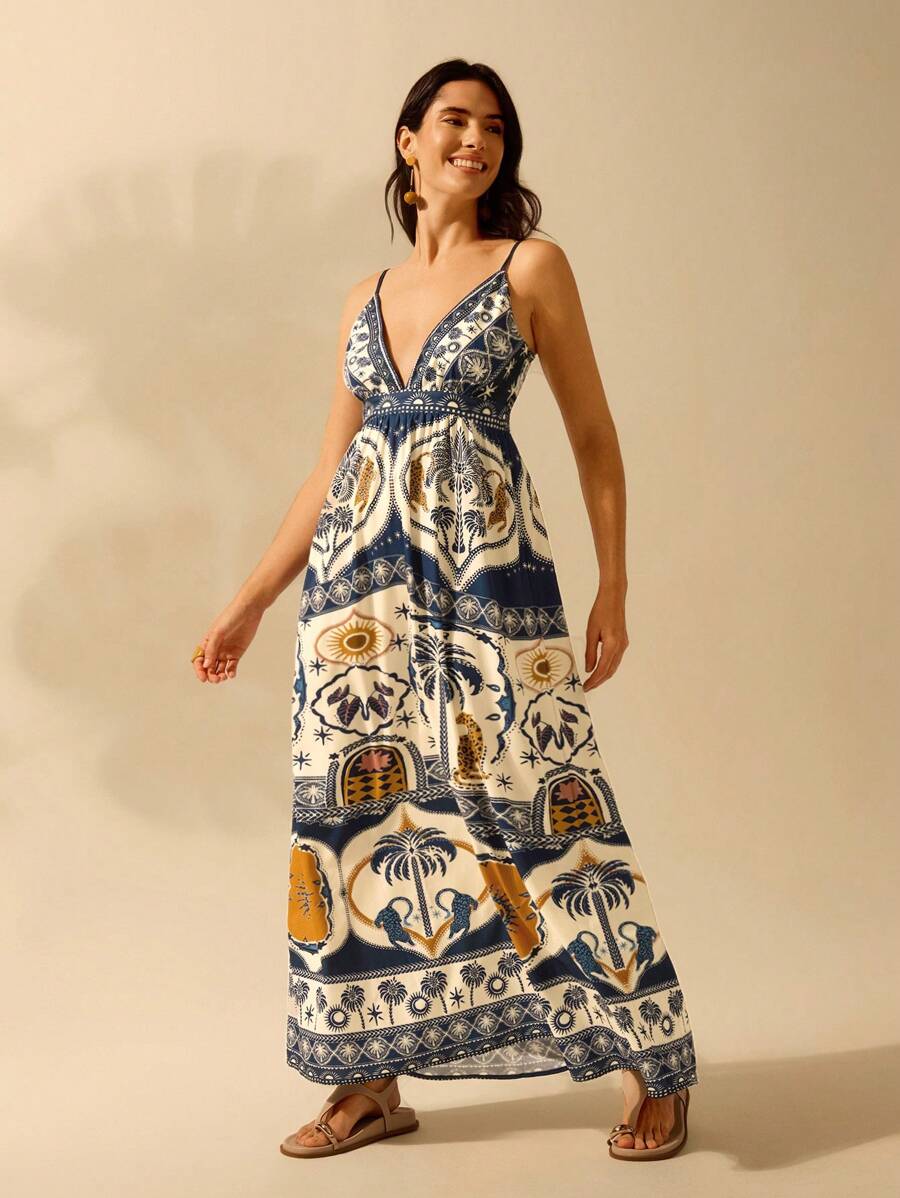 Vestido Longo Boho Leopard