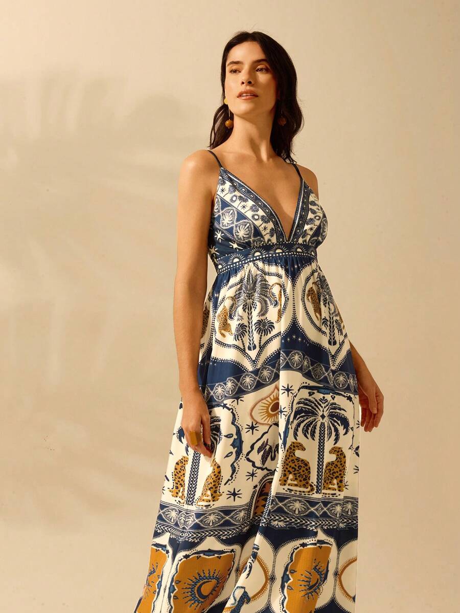 Vestido Longo Boho Leopard