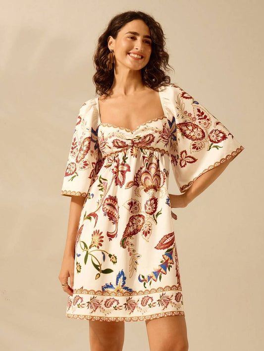 Vestido Curto Vintage Tropical
