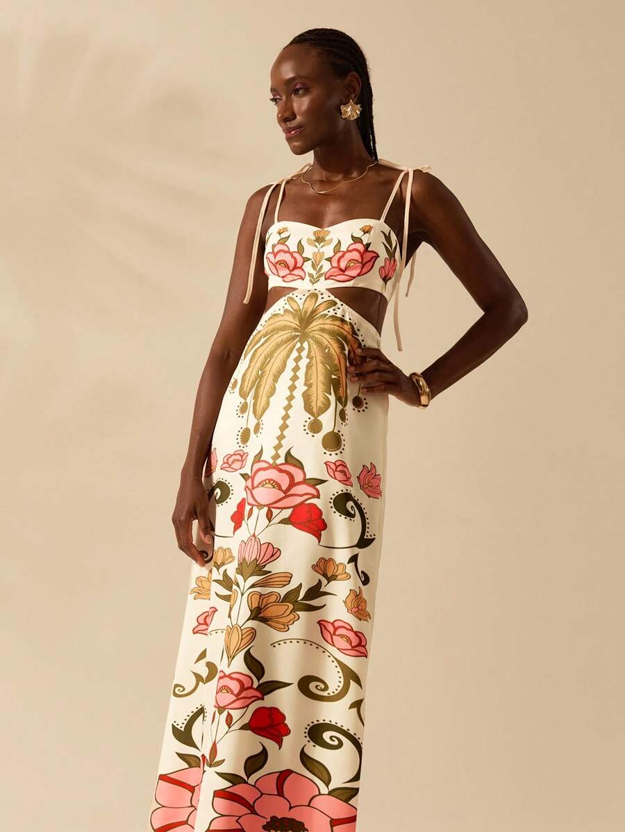 Vestido Longo Cropped Tropical