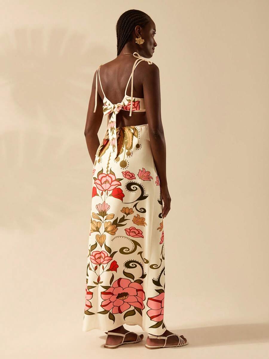 Vestido Longo Cropped Tropical