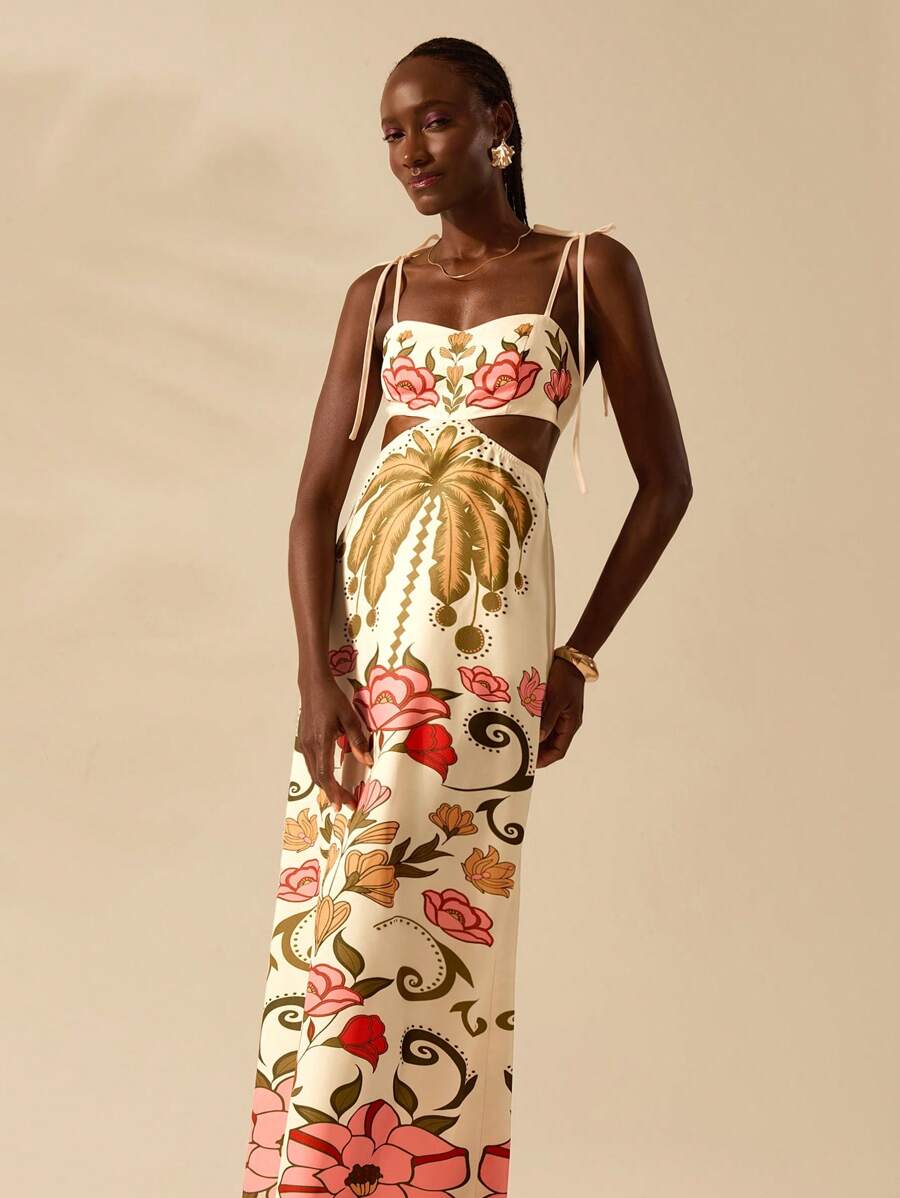 Vestido Longo Cropped Tropical