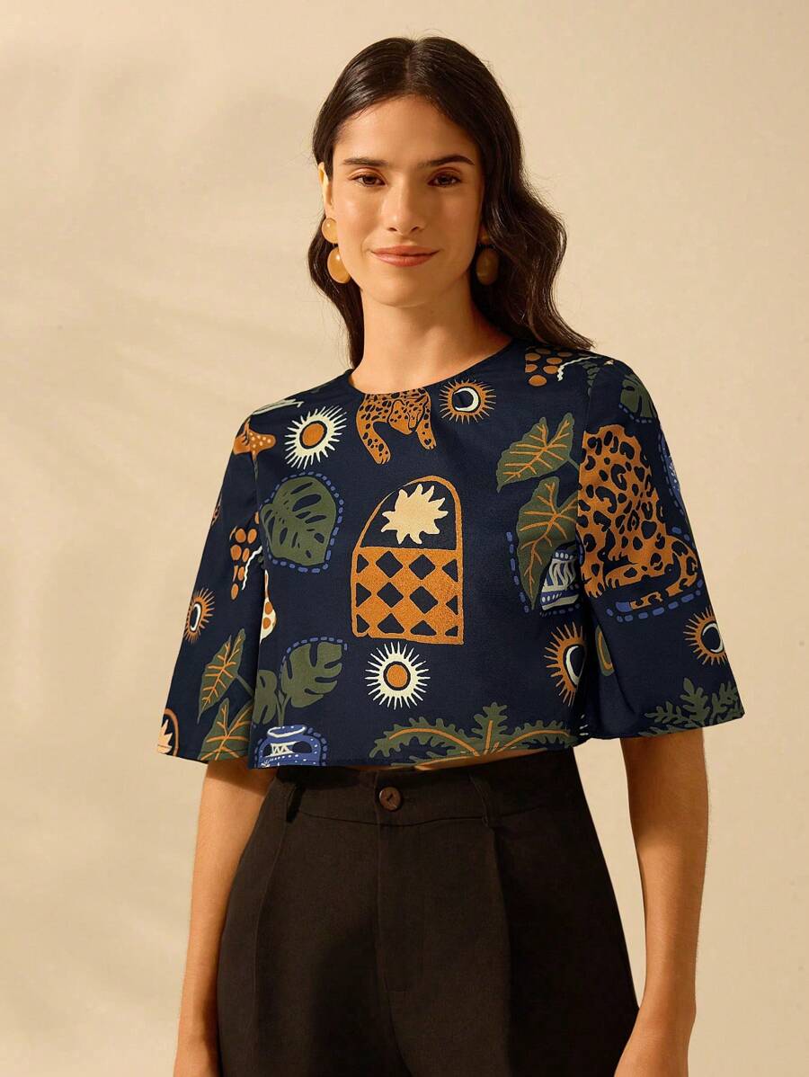 Cropped Boho Estampado