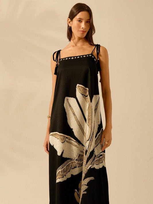 Vestido Longo Casual Vintage