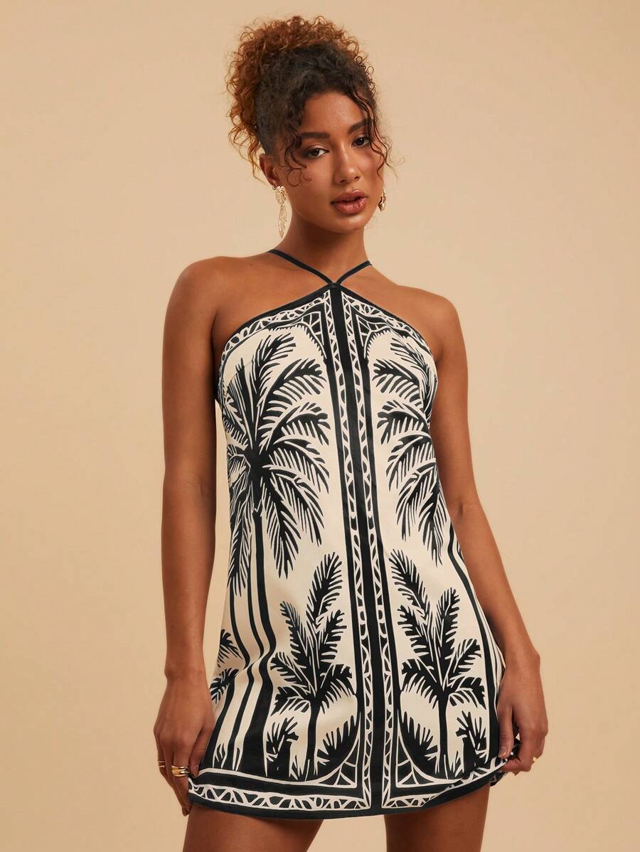 Vestido Curto com Abertura Tropivie