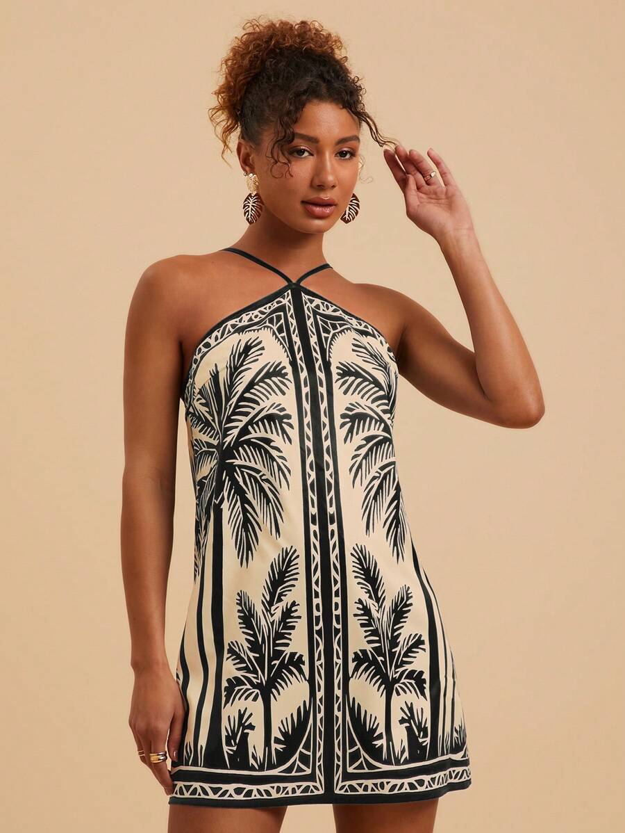 Vestido Curto com Abertura Tropivie